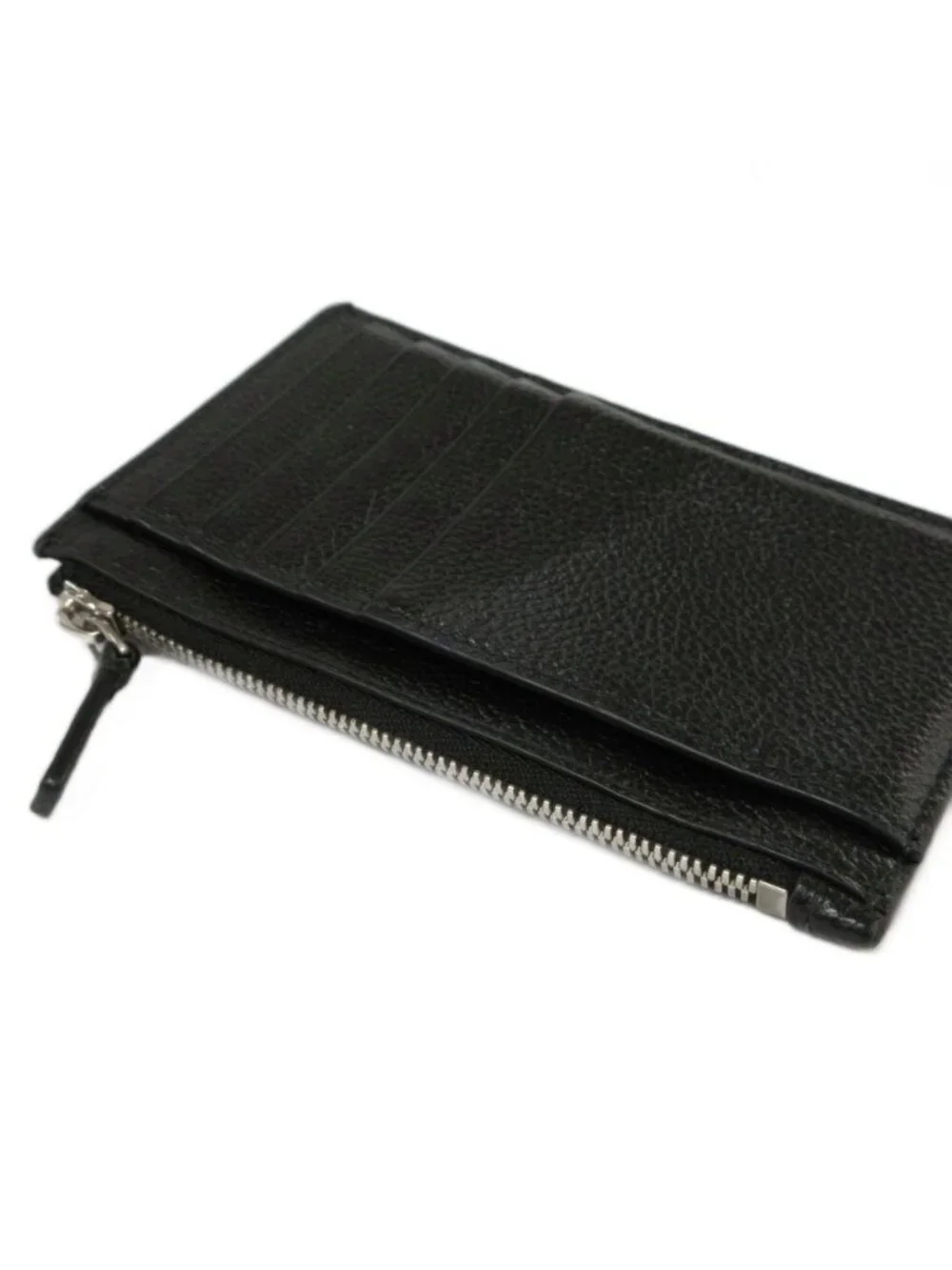 Balenciaga Coin & Card Case Fragment Black Leather Logo